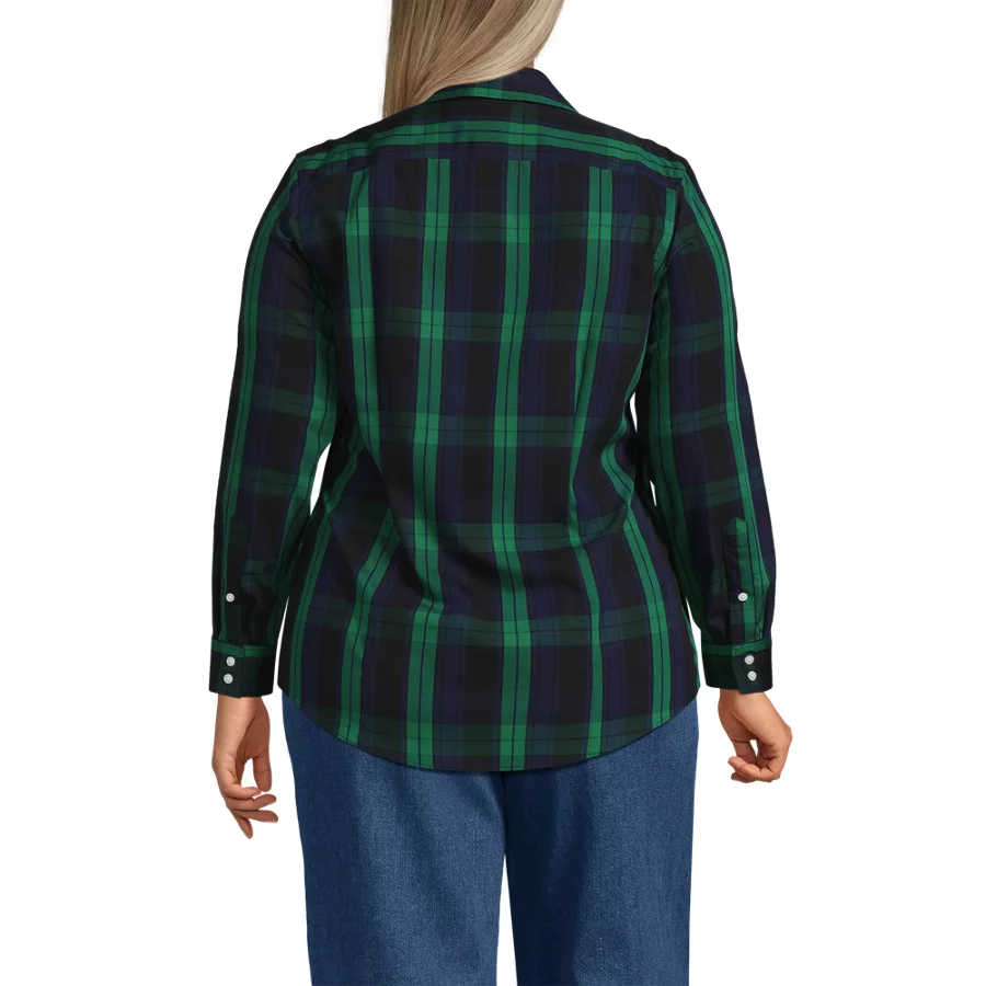 Women's Wrinkle Free No Iron Button Front Shirt view 4