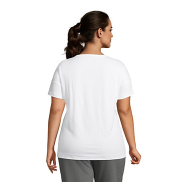 Supima-Shirt mit kurzen Ärmeln und Brusttasche in Plus-Größe image number 1