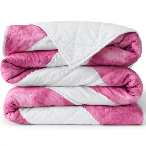 Kids Cotton Tie Dye Patchwork Quilt - primary