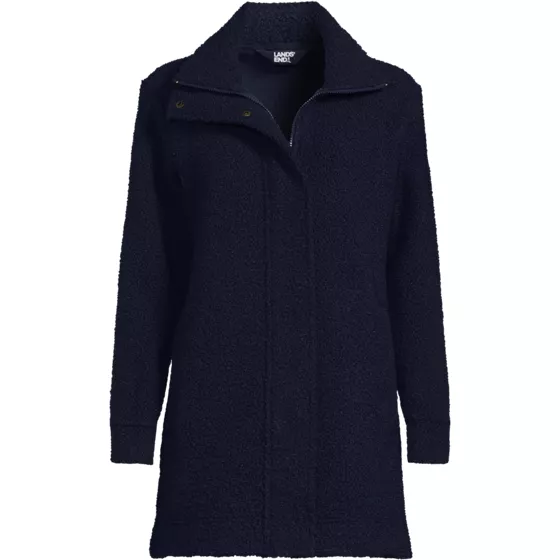 Plus Size Boucle Fleece Coat - primary