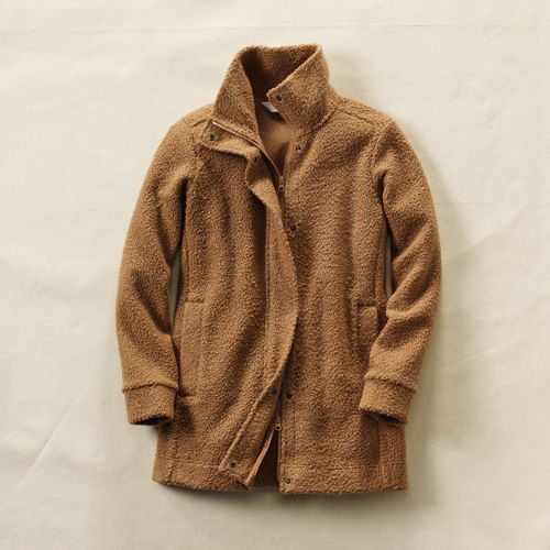 Women's Plus Size Boucle Fleece Coat