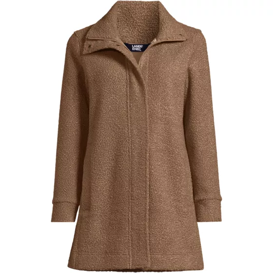 Plus Size Boucle Fleece Coat - primary