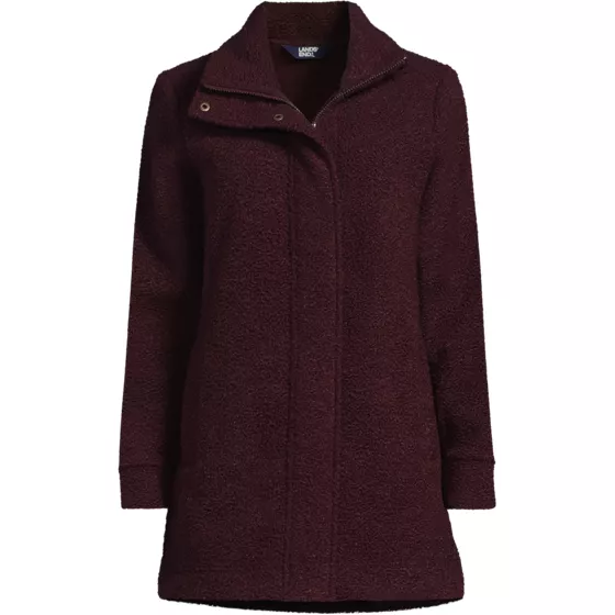 Plus Size Boucle Fleece Coat - primary