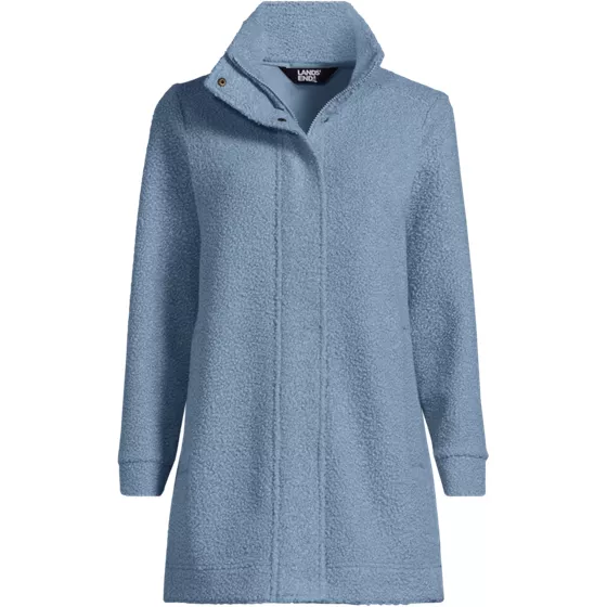 Plus Size Boucle Fleece Coat - primary