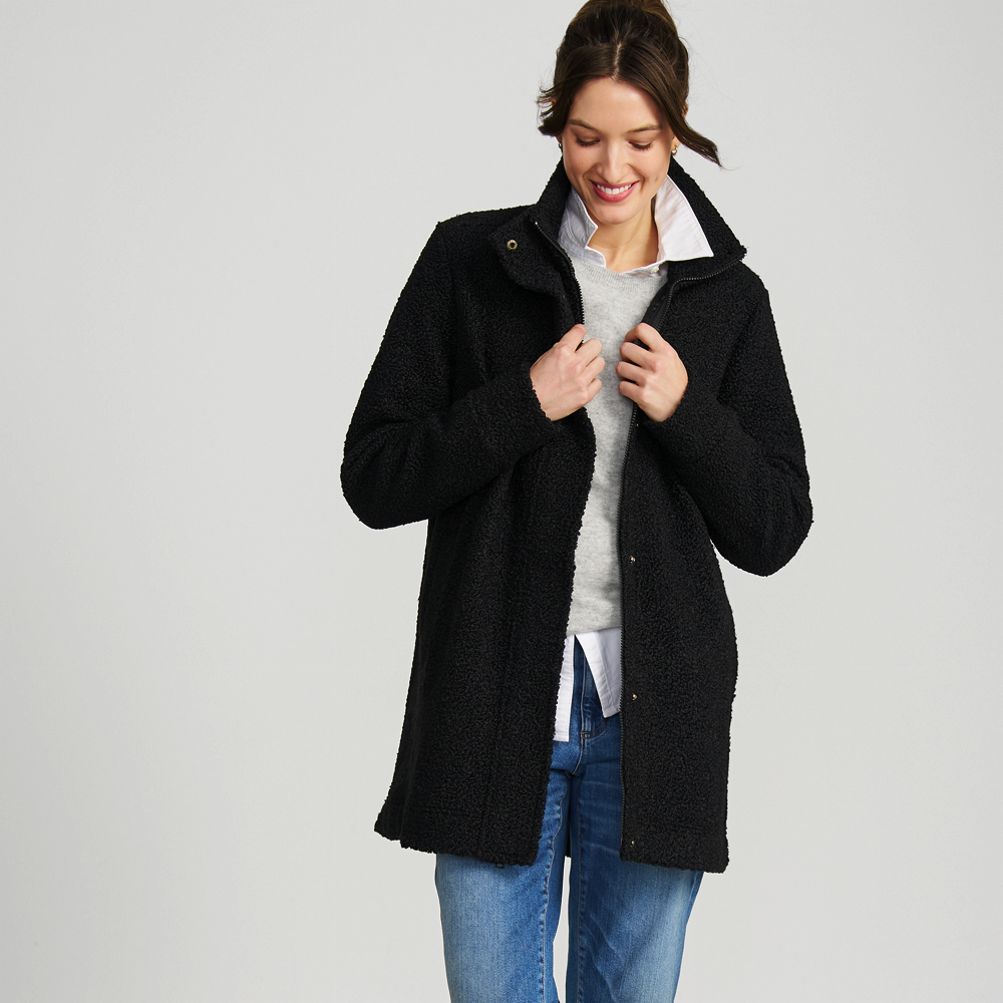 Ladies boucle coat best sale