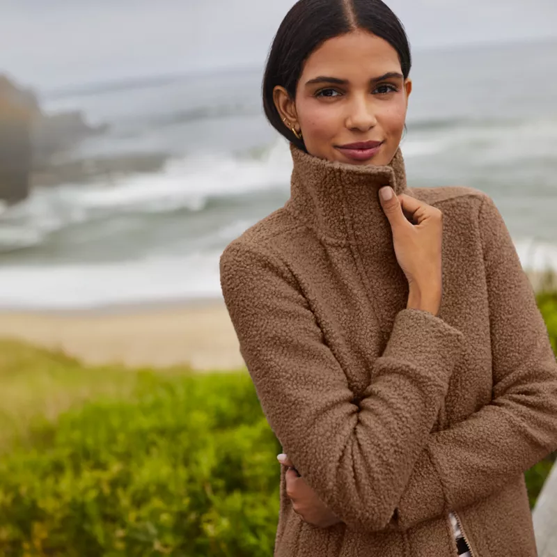 Boucle Fleece Coat, alternative image