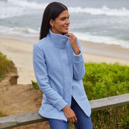 Women's Boucle Fleece Coat - primary