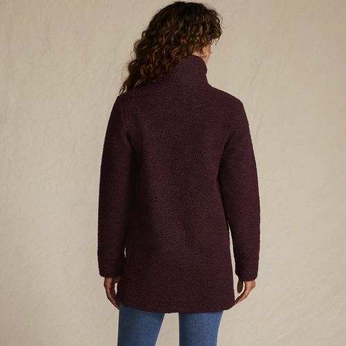 Women's Boucle Fleece Coat, Back
