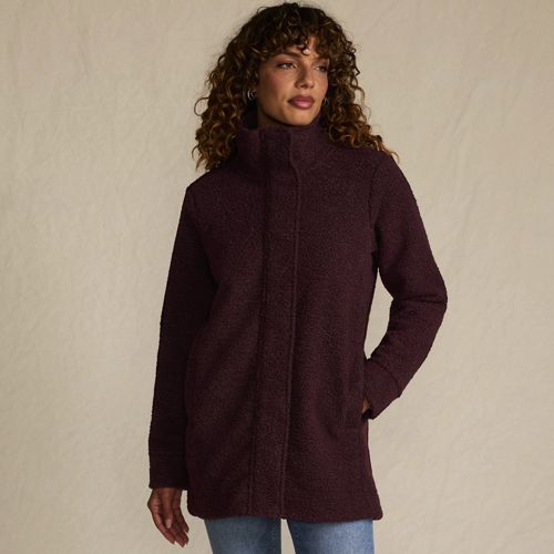 Women's Boucle Fleece Coat, Front