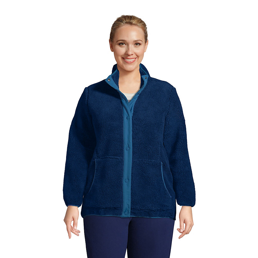Women's Plus Size Sherpa Fleece Jacket