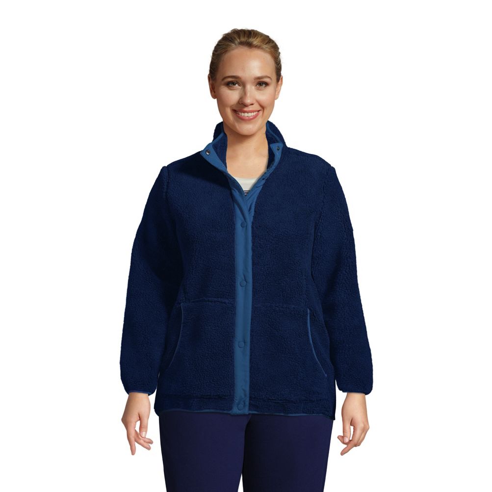 Women's Plus Size Sherpa Fleece Jacket