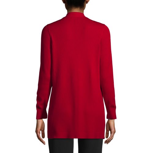 Women's Cotton Modal Long Open Cardigan, Back
