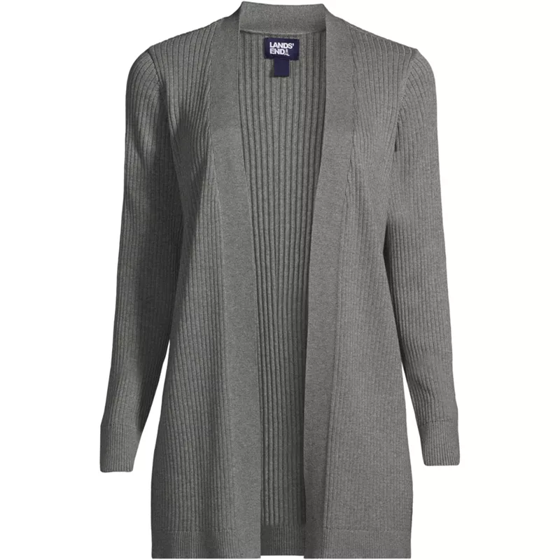 Women's Cotton Modal Long Open Cardigan, Front