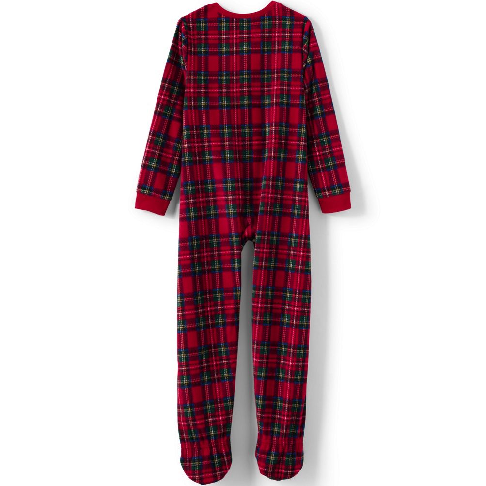 Red 2-Piece Buffalo Check Fleece Coat-Style Pyjamas