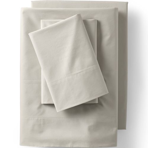 Organic Percale Cotton Sheet and Pillowcase Set - King Size with Square Pillowcases 