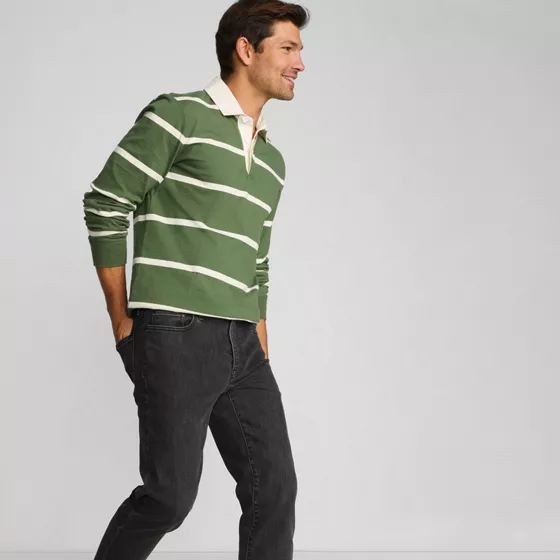 Men's Slim Fit Stretch Jeans Washed Black - primary