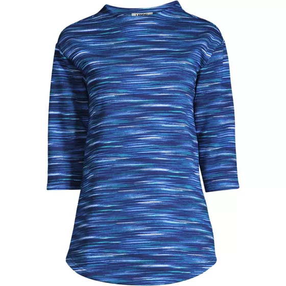 Women's Serious Sweats 3/4 Sleeve Funnel Neck Top - primary