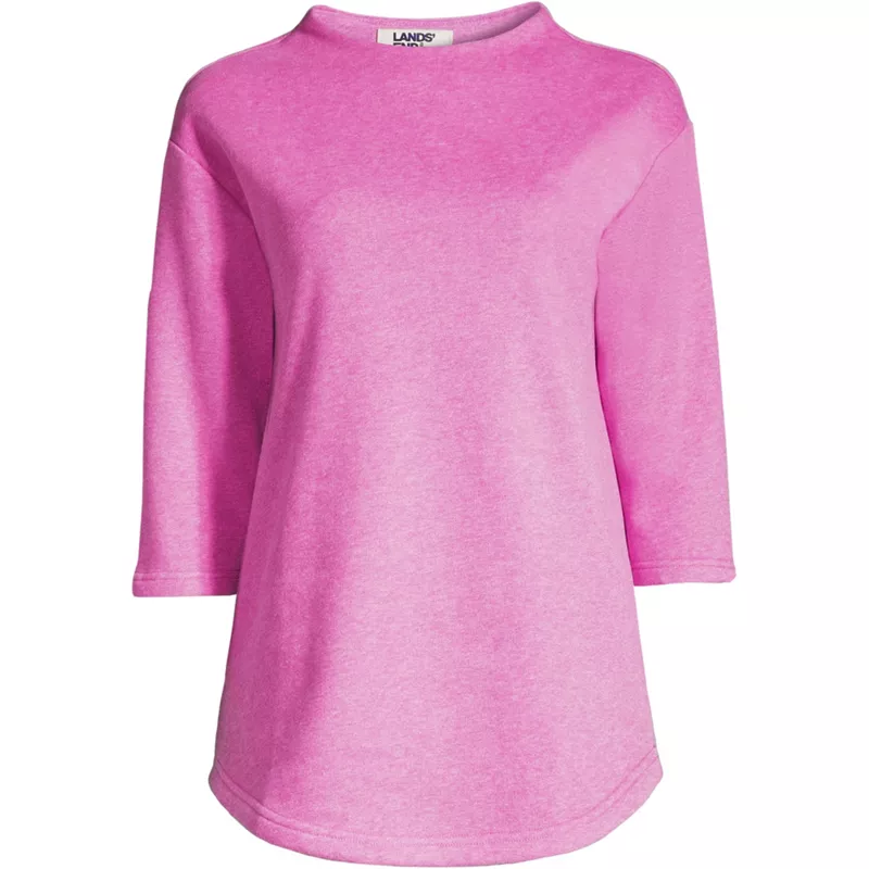 Women's Serious Sweats 3/4 Sleeve Funnel Neck Top, Front