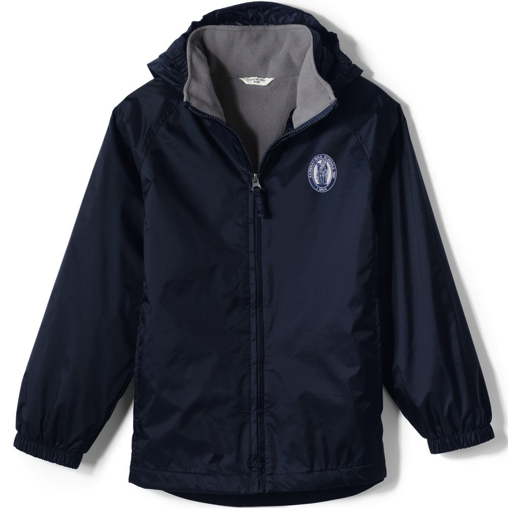 School Uniform Kamehameha Kids Fleece Lined Rain Jacket