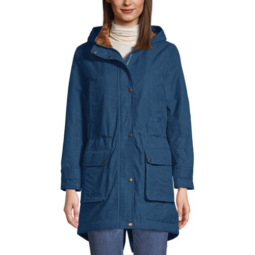 Parka Isolante en Coton Enduit, Femme Stature Standard | Lands' End