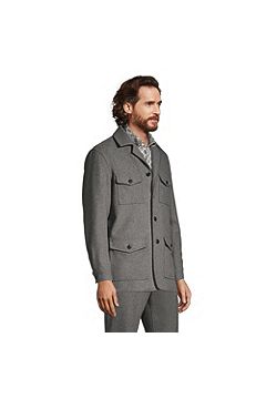 Blended Wool Classic Work Jacket 533522: Charcoal Heather