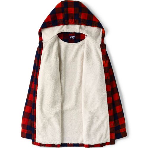 sherpa lined mens flannel hoodie