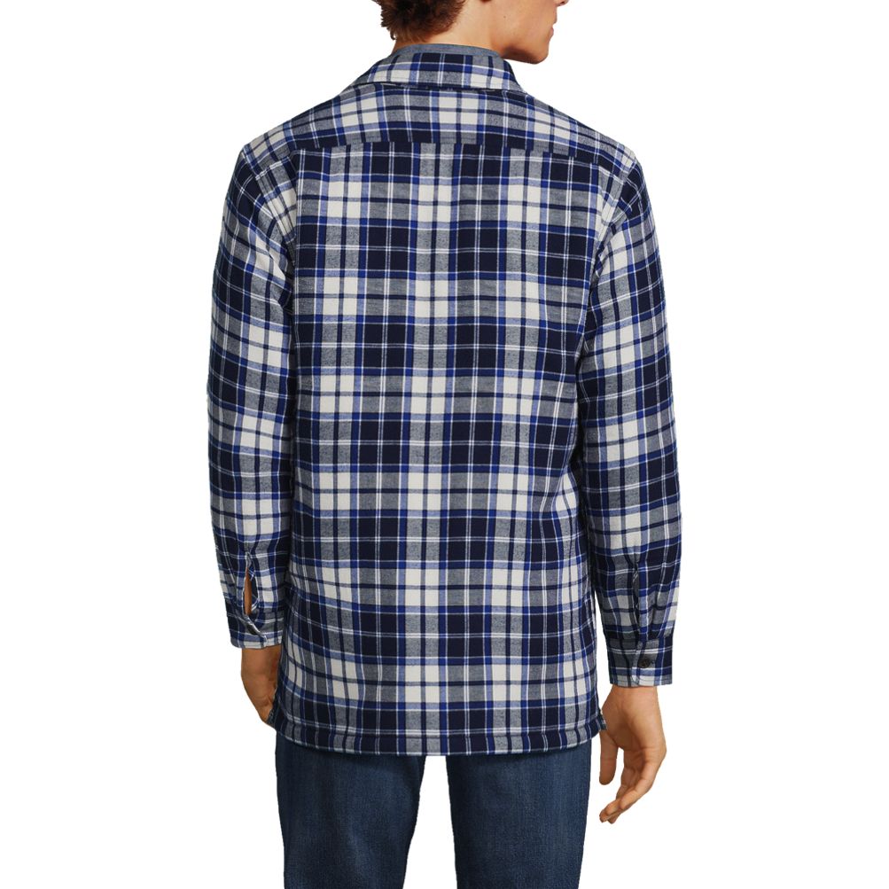 Lands end men's shop fleece lined flannel shirt