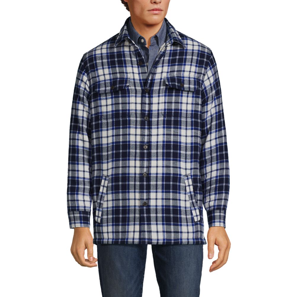 Men's Fleece-Lined Flannel Shirt, Snap Front, Slightly Fitted Mountain Red Xxxl, Polyester Flannel | L.L.Bean