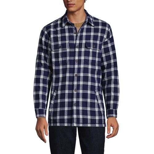 Lands end fleece shop lined flannel shirt