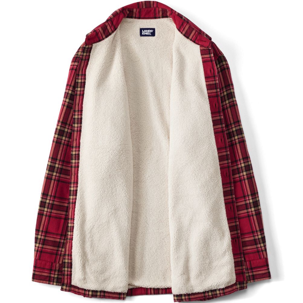 お歳暮 人気 Shirt Lined Sherpa Flannel Big Men's Jacket Pockets with トップス