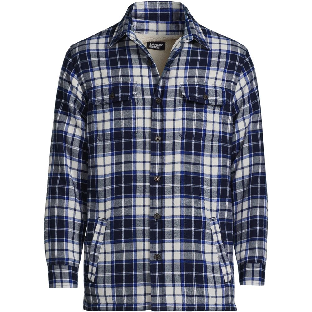 Men's tall fleece lined hotsell flannel shirts