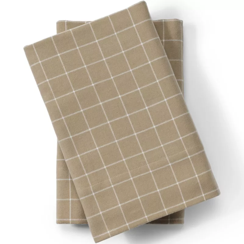 Comfy Super Soft Cotton Flannel Plaid Pillowcases - 5oz, Front