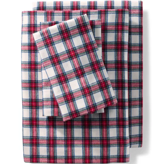 Comfy Super Soft Cotton Flannel Plaid Bed Sheet Set - 5oz - primary