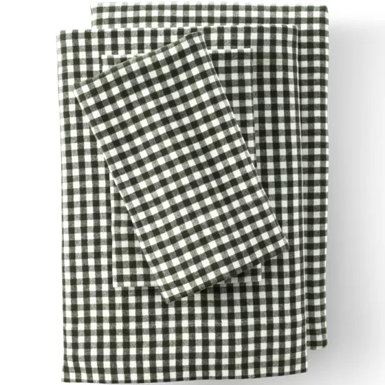 Comfy Super Soft Cotton Flannel Plaid Bed Sheet Set - 5oz - primary