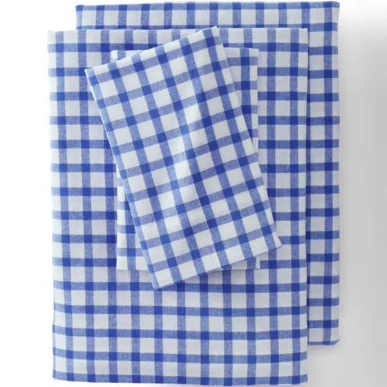 Comfy Super Soft Cotton Flannel Plaid Bed Sheet Set - 5oz - primary