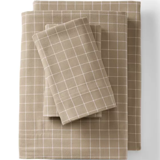 Comfy Super Soft Cotton Flannel Plaid Bed Sheet Set - 5oz - primary