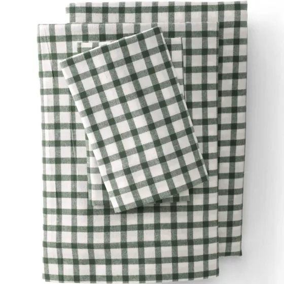 Comfy Super Soft Cotton Flannel Plaid Bed Sheet Set - 5oz - primary