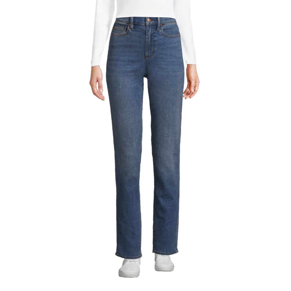 Blue High Rise Straight Fit Jeans