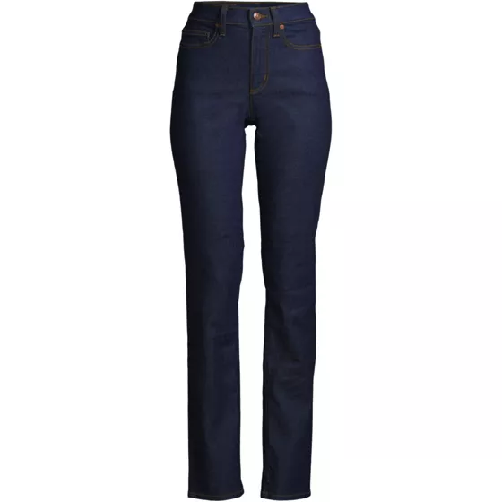 Women's Plus Size High Rise Straight Leg Blue Jeans - primary