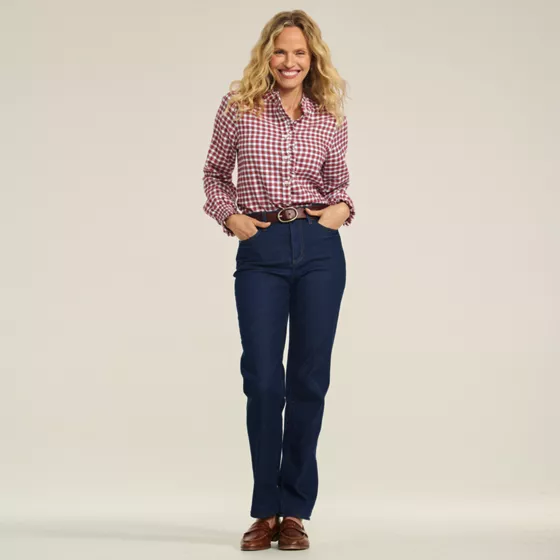 Women's Tall High Rise Straight Leg Blue Jeans - primary