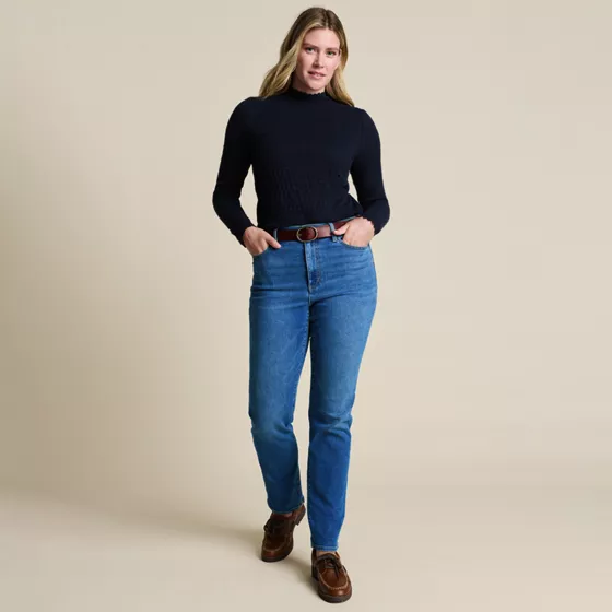 Women's High Rise Straight Leg Jeans - primary