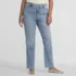 Women's Plus Size High Rise Straight Leg Blue Jeans, Front