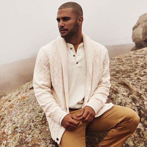 Men's Shawl Collar Cardigan | Lands' End