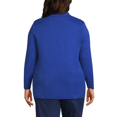 Lands End Womens Sweater Fleece Blazer Jacket - The India