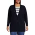 Women's Plus Size Fine Gauge Cotton Button Front Blazer Sweater, Front
