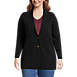 Women's Plus Size Fine Gauge Cotton Button Front Blazer Sweater, Front
