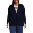 Women's Plus Size Fine Gauge Cotton Button Front Blazer Sweater, Front