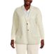 Women's Plus Size Fine Gauge Cotton Button Front Blazer Sweater, Front