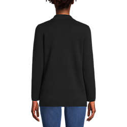Women's Fine Gauge Cotton Button Front Blazer Sweater, Back