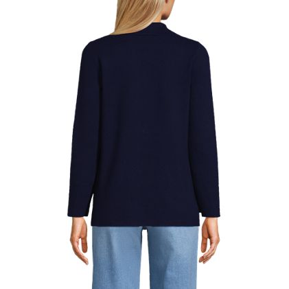 Women's Fine Gauge Cotton Button Front Blazer Sweater - image 5